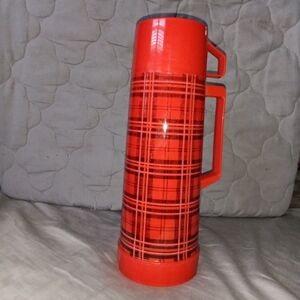 Vintage Red Tartan Aladdin Thermos